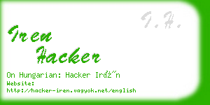 iren hacker business card